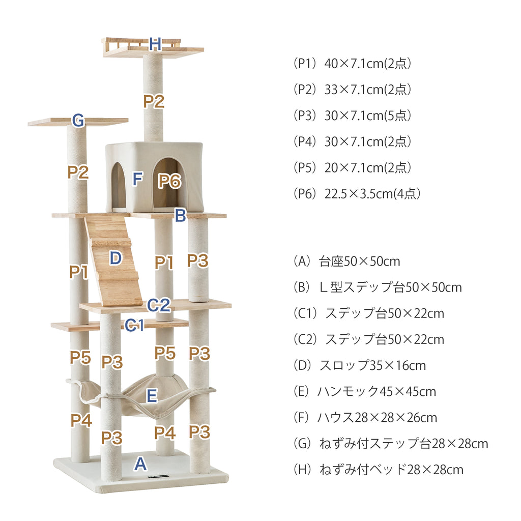 MWPO キャットタワー 部品一覧 TX00130Pro/Plus